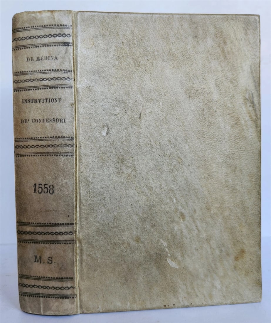 1588 INSTRUCTION for CONFESSORS by Bartolomeo de Medina antique vellum bound - 2