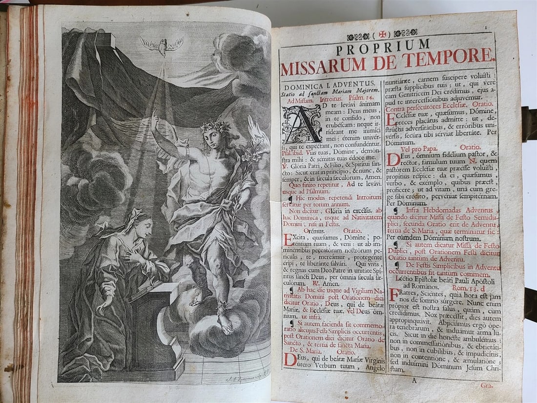 1751 - 1786 MISSALE ROMANO-SERAPHICUM antique FOLIO w/ METAL CORNERS & CLASPS - 7