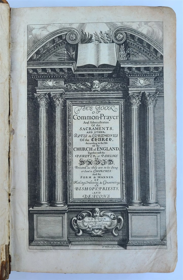 1669 BOOK of COMMON PRAYER w/ 1672 PSALTER antique FOLIO in ENGLISH rare - 2