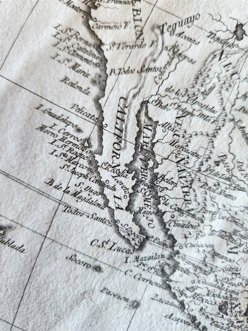 1796 MAP of NORTH AMERICA antique 21.5 by 26 - 7