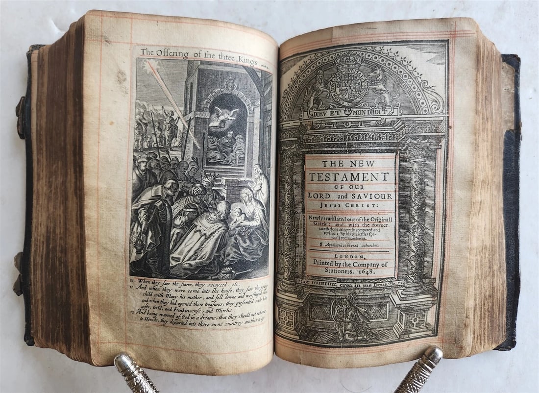 1648 BIBLE in ENGLISH antique Old & New Testament LONDON ILLUSTRATED 114 PLATES - 3