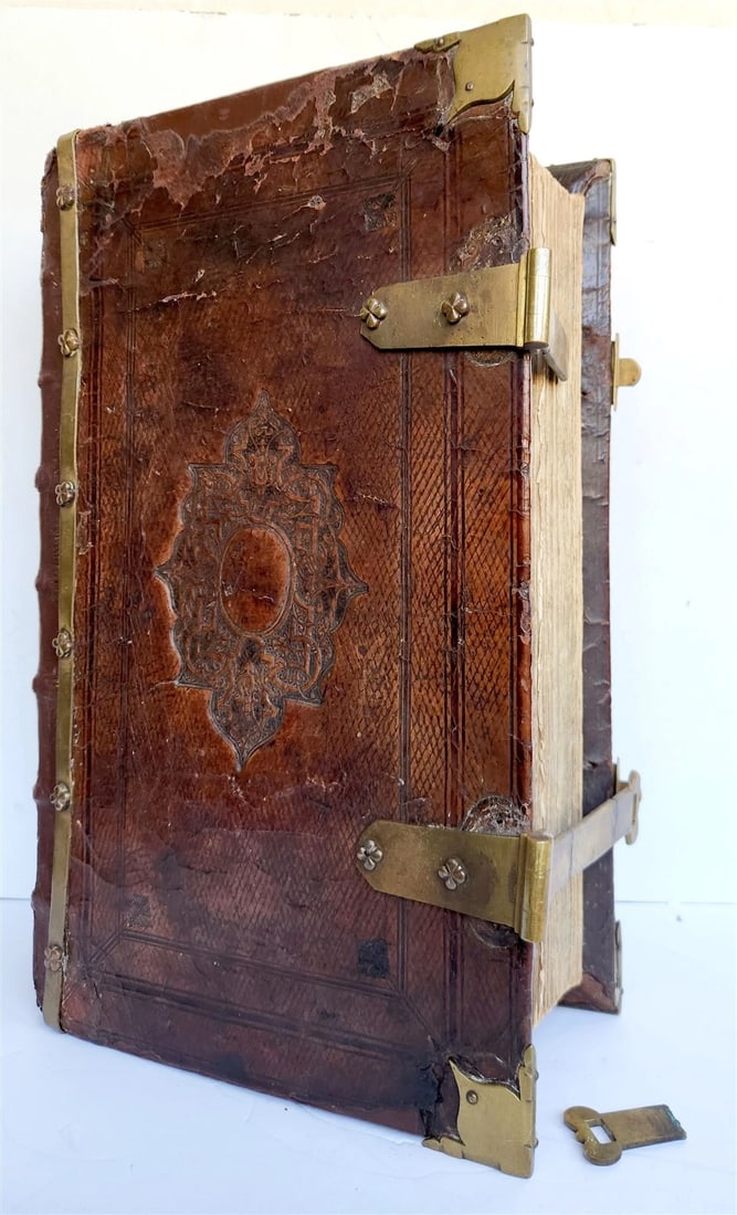 1702 BIBLE in DUTCH MASSIVE FOLIO antique ILLUSTRATED w/6 MAPS incl. WORLD'S MAP - 2