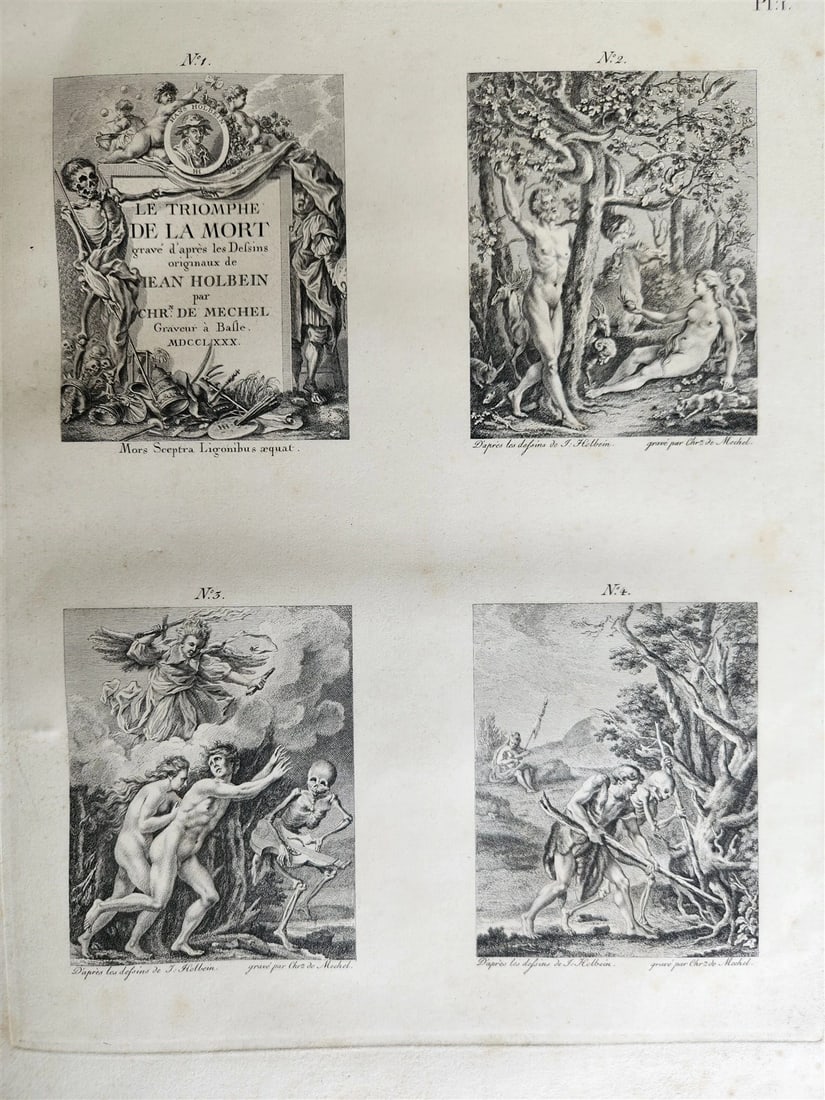 1780 The TRIUMPH of Death ENGRAVINGS by HOLBEIN antique Le triomphe de la mort - 2