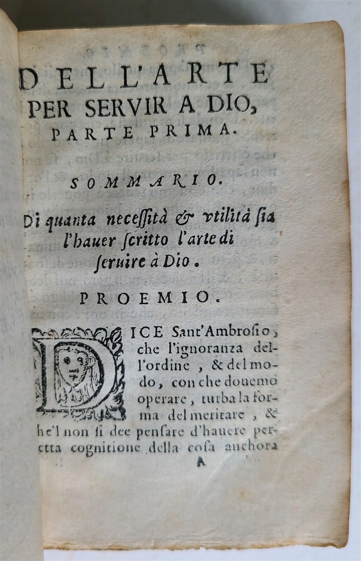 1586 ARTE DE SEVIRE A DIO antique in ITALIAN vellum binding - 4