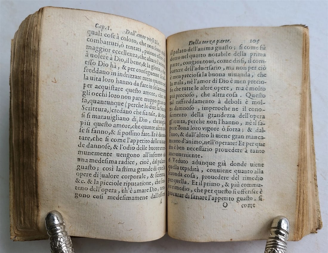 1586 ARTE DE SEVIRE A DIO antique in ITALIAN vellum binding - 6