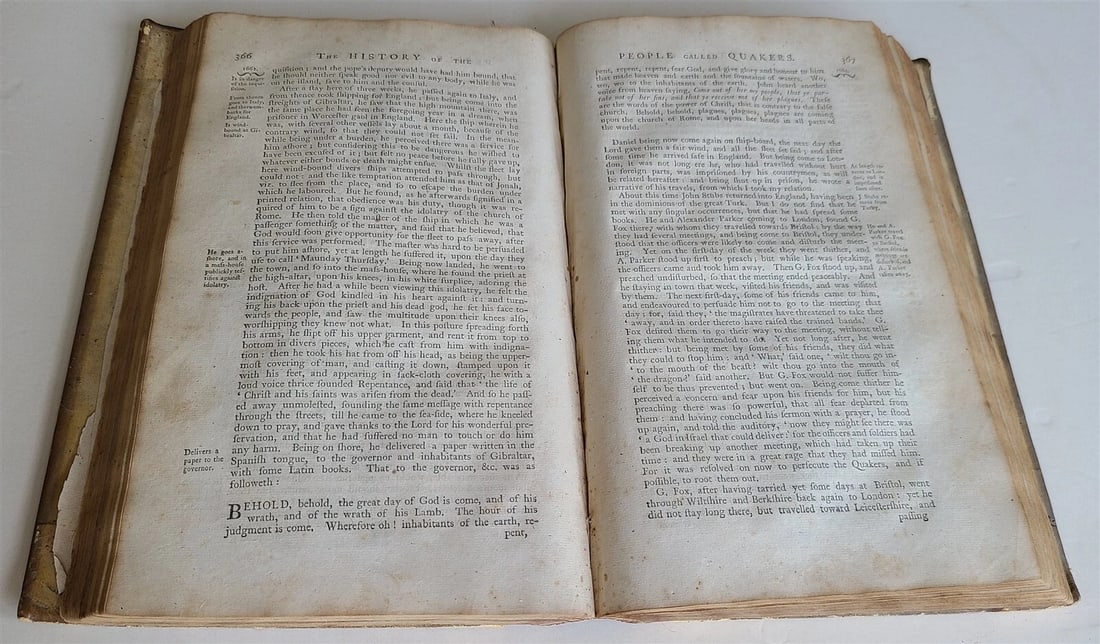 1774 HISTORY of QUAKERS by WILLIAM SEWEL antique AMERICANA Burlington NJ FOLIO - 3
