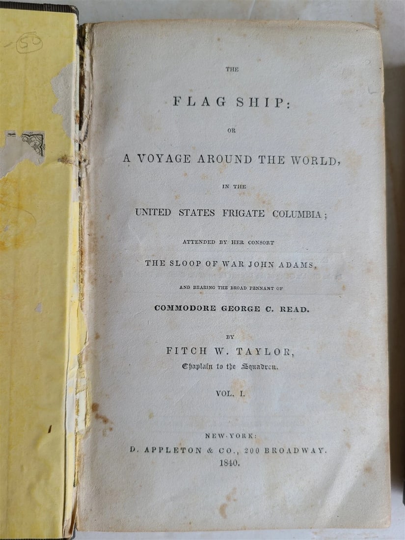 1840 FLAGSHIP VOYAGE AROUND THE WORLD antique 2 VOLUMES 1st EDITION RARE - 2