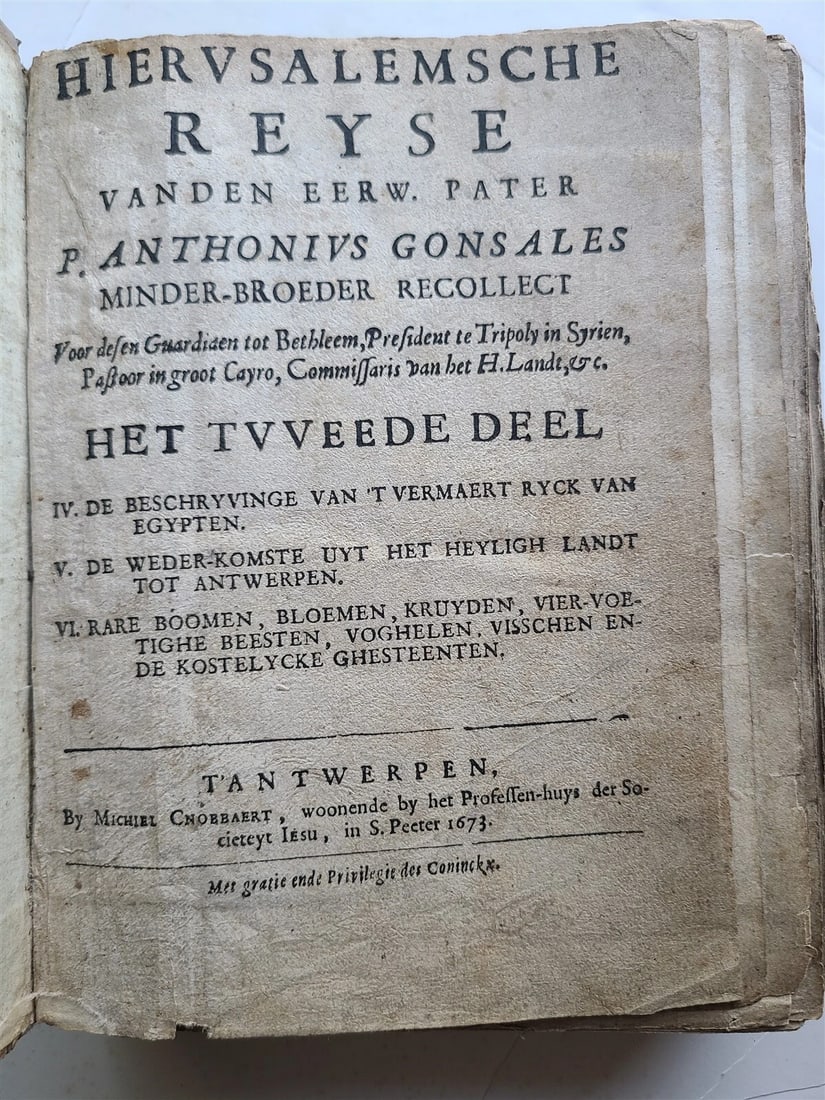 1673 HOLY LAND VOYAGE by Anthonius Gonsales ANTIQUE in Dutch ILLUSTRATED rare - 3