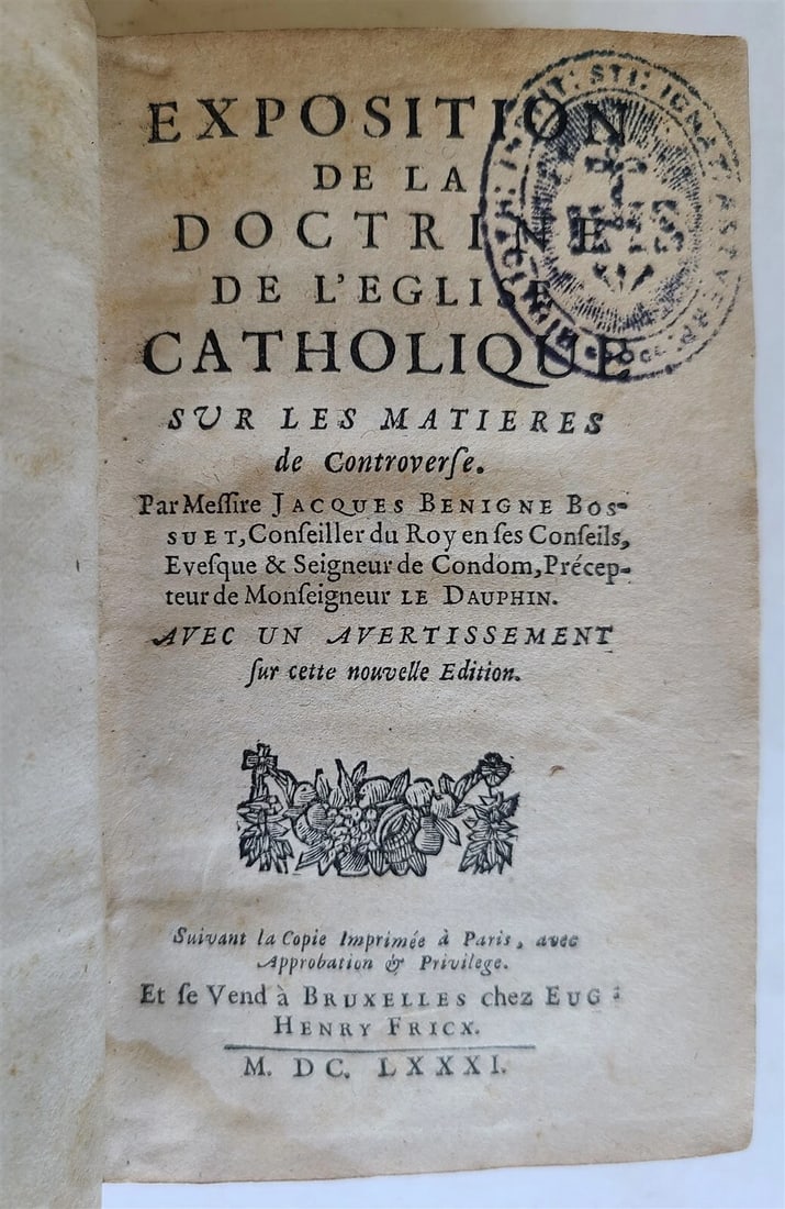 1681 EXPOSITION de la DOCTRINE DE L'EGLISE CATHOLIQUE antique THEOLOGY VELLUM - 3