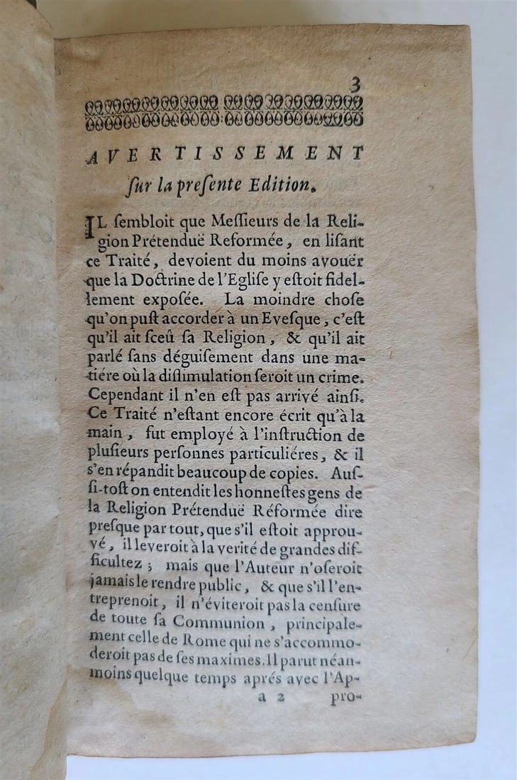 1681 EXPOSITION de la DOCTRINE DE L'EGLISE CATHOLIQUE antique THEOLOGY VELLUM - 5