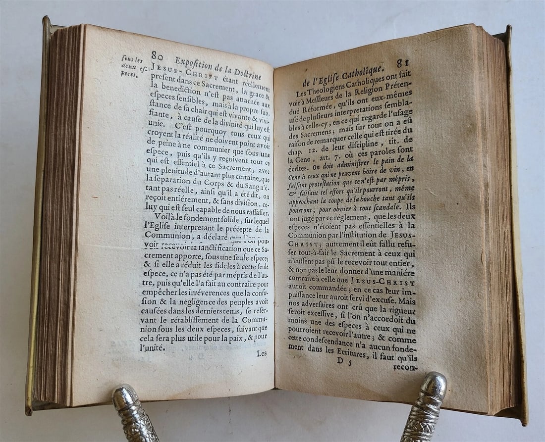 1681 EXPOSITION de la DOCTRINE DE L'EGLISE CATHOLIQUE antique THEOLOGY VELLUM - 6
