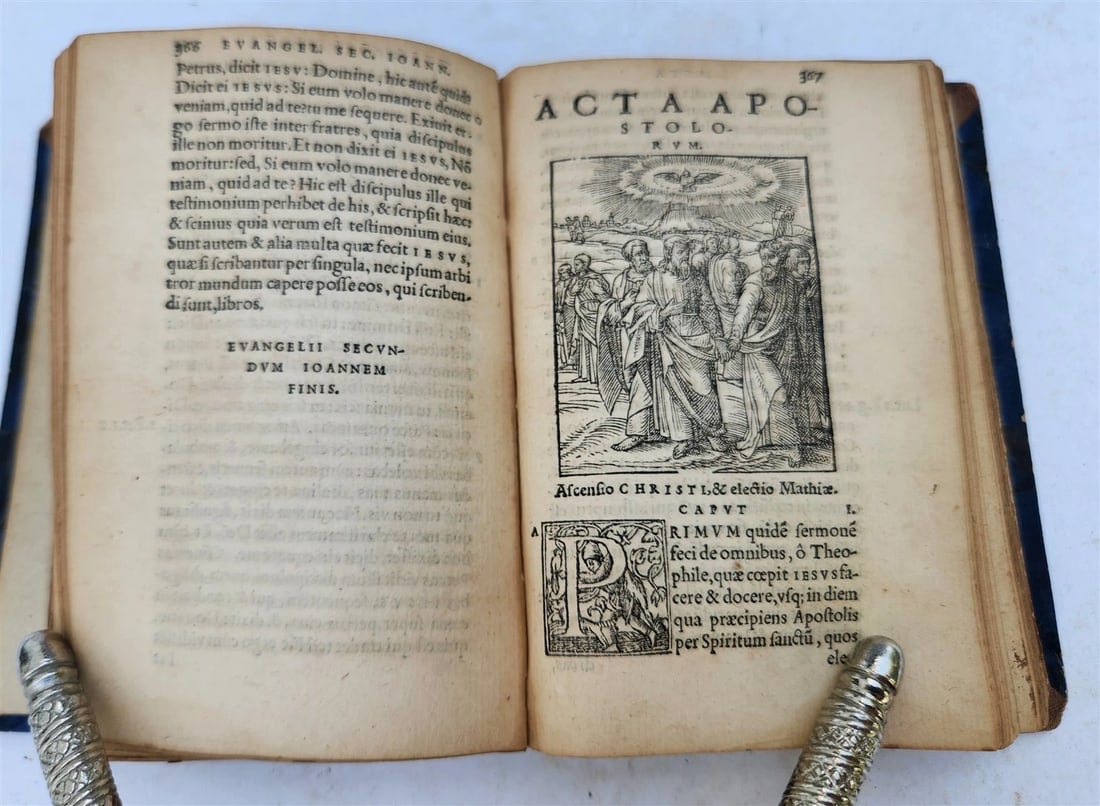 1546 BIBLE in LATIN FULLY ILLUSTRATED antique RARE pocket size NEW TESTAMENT - 5
