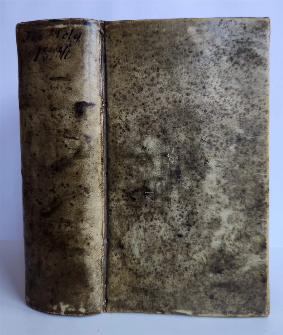 1684 BIBLE in ENGLISH antique VELLUM BOUND LONDON 17th CENTURY - 2