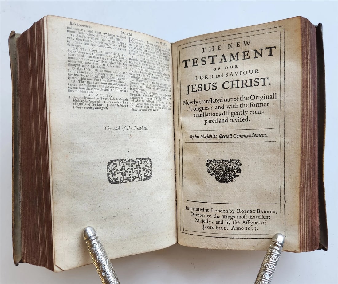 1684 BIBLE in ENGLISH antique VELLUM BOUND LONDON 17th CENTURY - 3