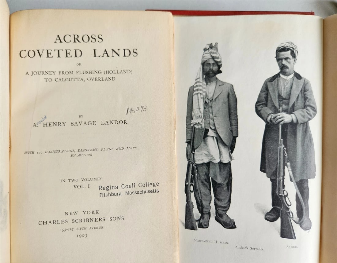 1903 ACROSS COVETED LANDS JOURNEY to CALCUTTA INDIA 2 VOLS. antique ILLUSTRATED - 2