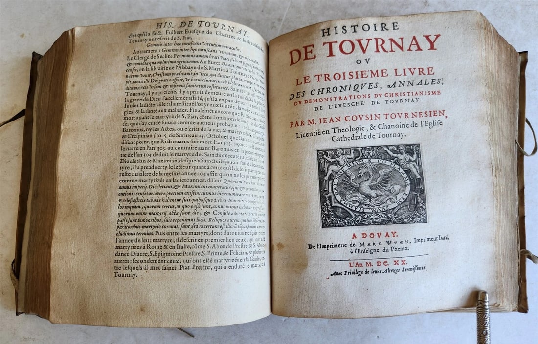 1619 HISTORY of TOURNAY BELGIUM antique ILLUSTRATED vellum bound - 3