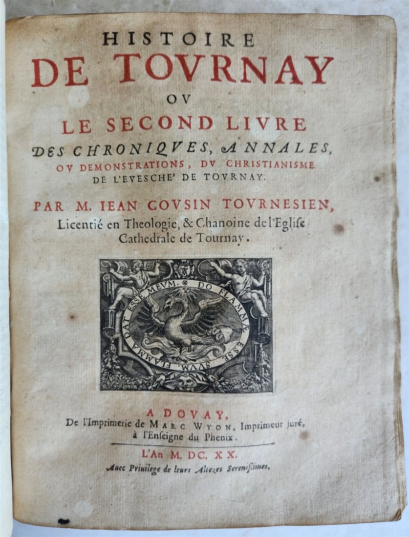 1619 HISTORY of TOURNAY BELGIUM antique ILLUSTRATED vellum bound - 4