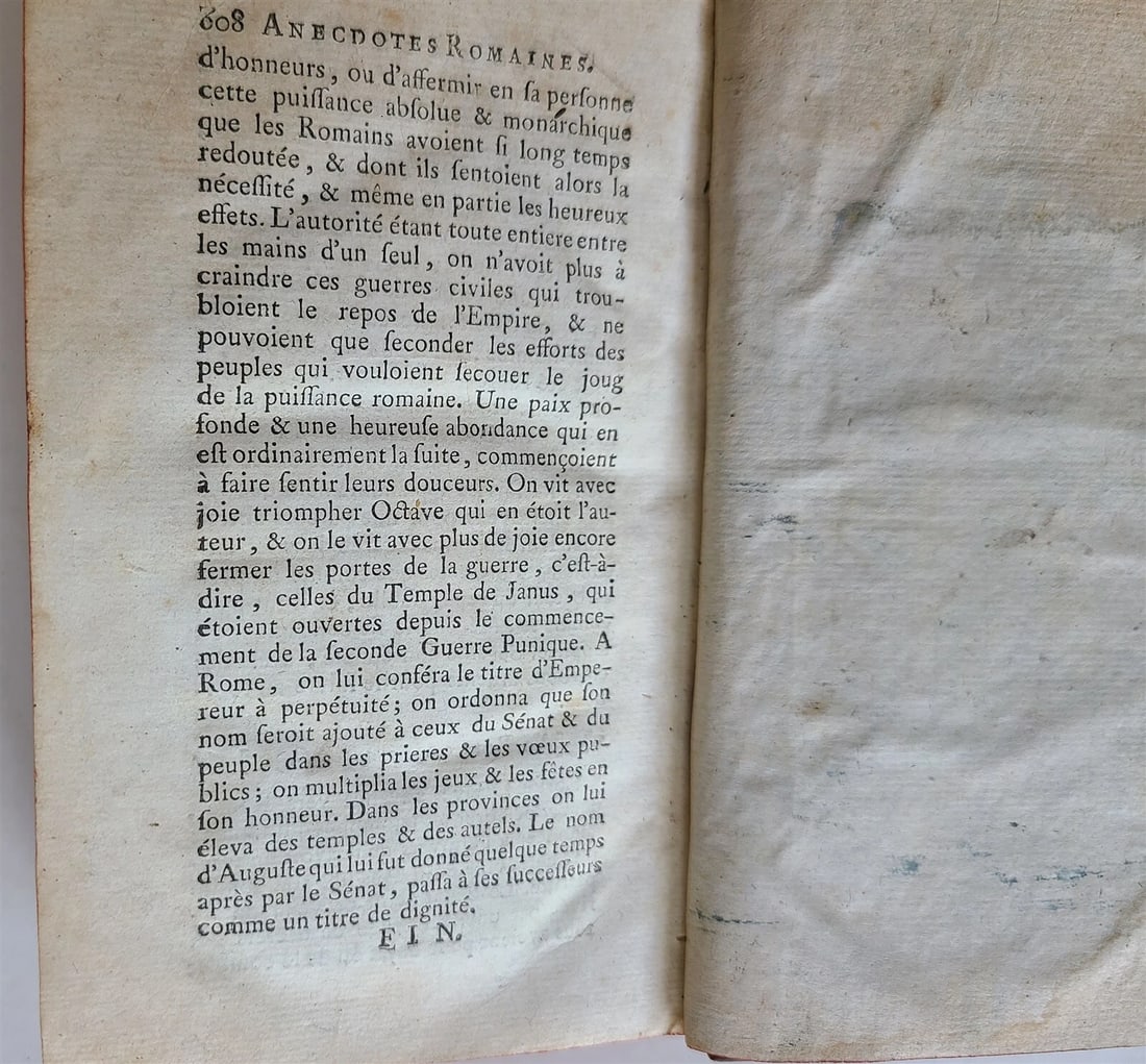 1778 ANECDOTES DE L'EMPIRE ROMAIN antique FRENCH HISTORY of ROMAN EMPIRE - 7