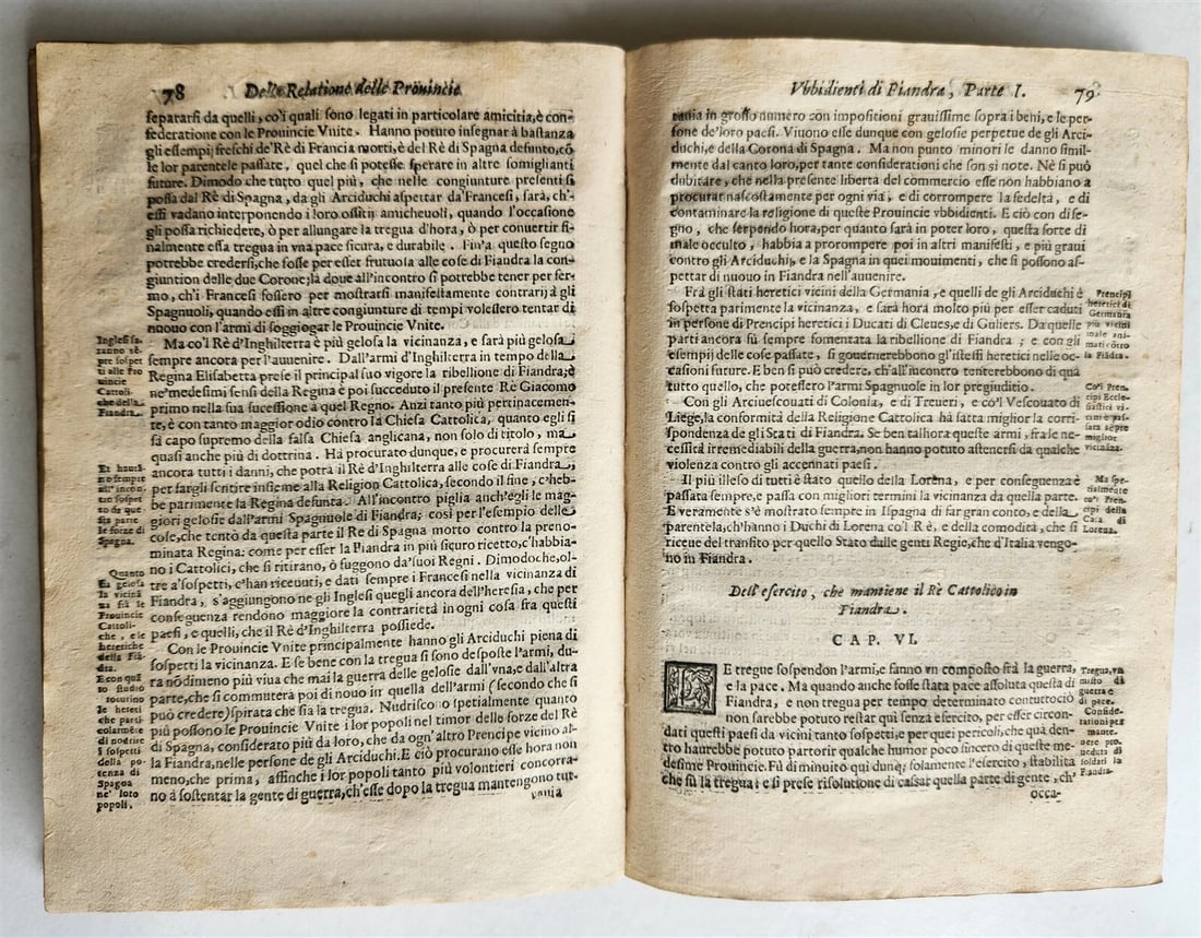 1667 RELATIONI DEL CARDINALE BENTIVOGLIO antique VELLUM BOUND w/MANUSCRIPT TITLE - 7