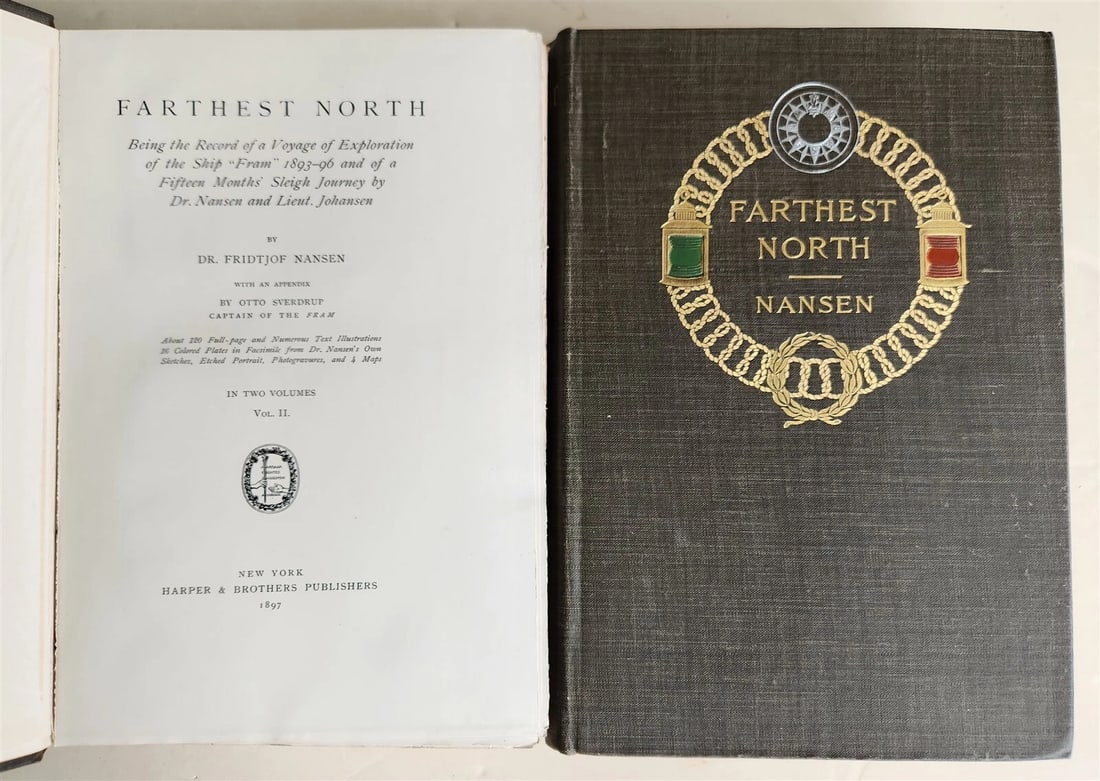 1897 FARTHEST NORTH by NANSEN 2 VOLS antique Voyage of Exploration of Ship FRAM - 3