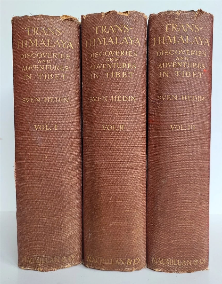 1910 TRANS-HIMALAYA DISCOVERIES & ADVENTURES in TIBET antique ILLUSTRATED 3 vols - 2