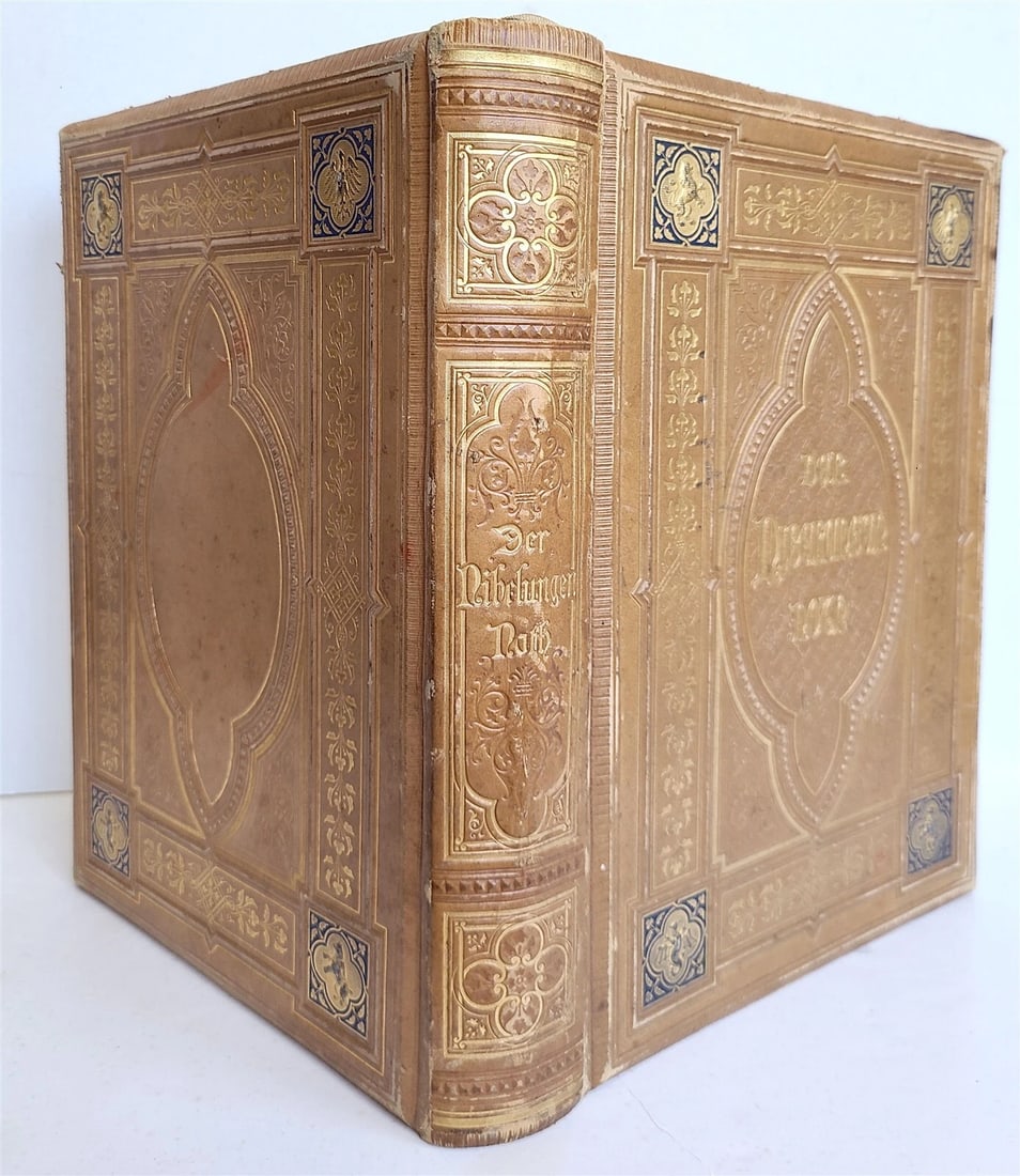 1867 SONG of NIBELUNGS antique STUNNING BINDING ILLUSTRATIONS Der Nibelungen Not - 3