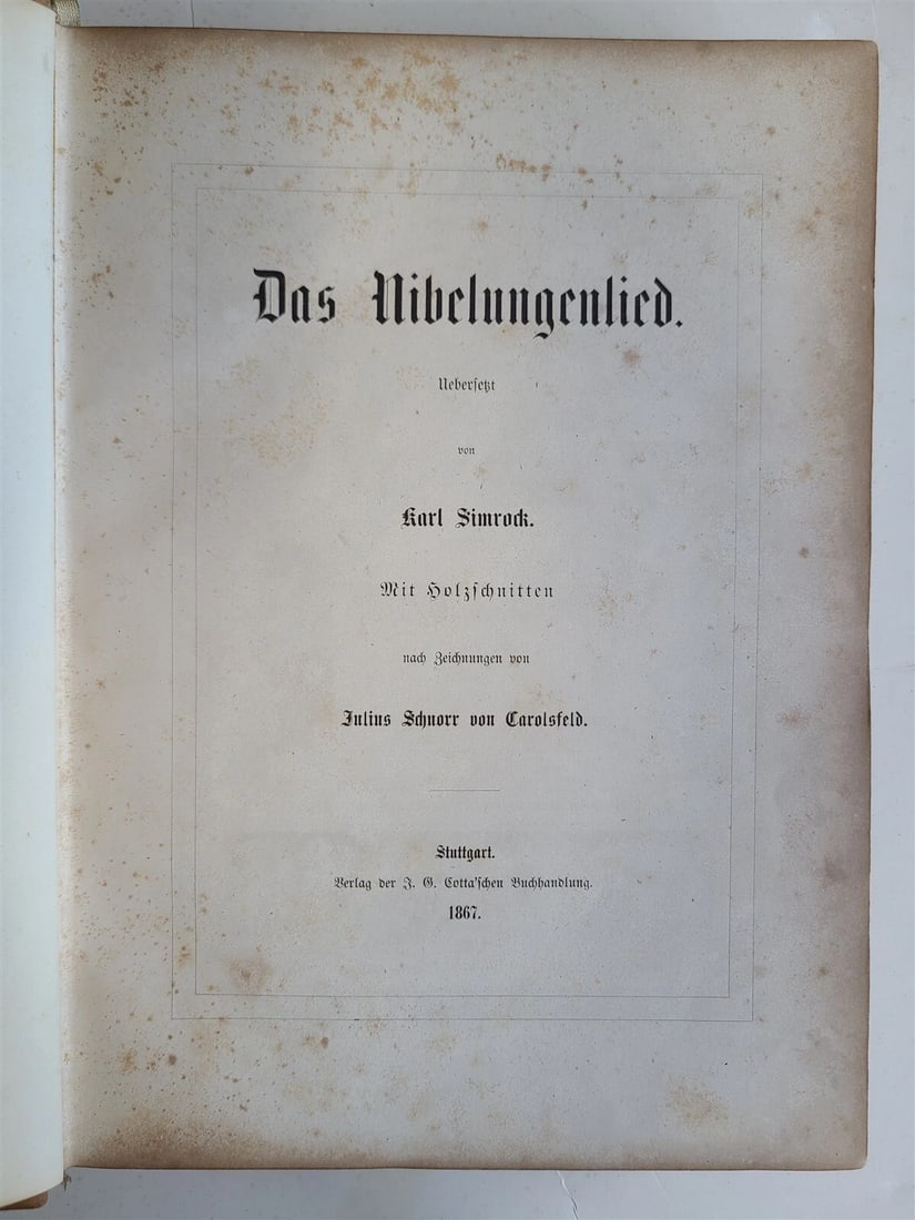 1867 SONG of NIBELUNGS antique STUNNING BINDING ILLUSTRATIONS Der Nibelungen Not - 4