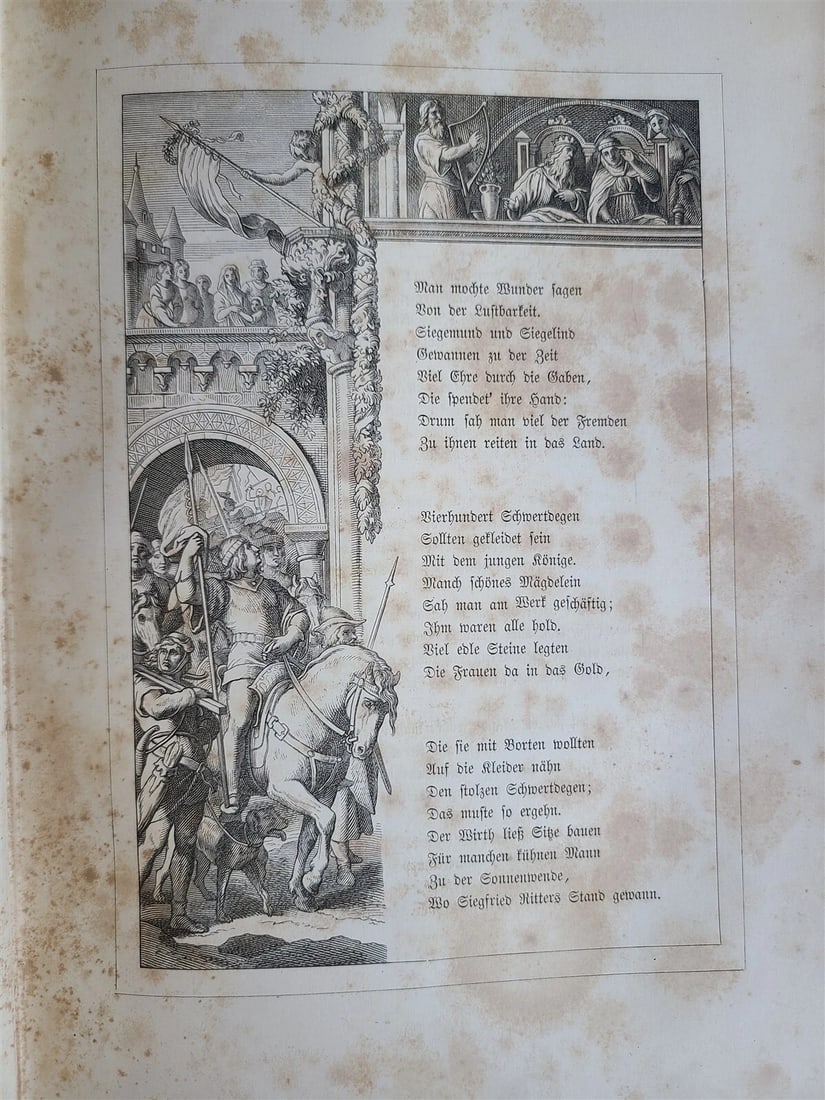 1867 SONG of NIBELUNGS antique STUNNING BINDING ILLUSTRATIONS Der Nibelungen Not - 6
