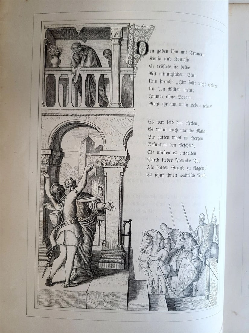 1867 SONG of NIBELUNGS antique STUNNING BINDING ILLUSTRATIONS Der Nibelungen Not - 7