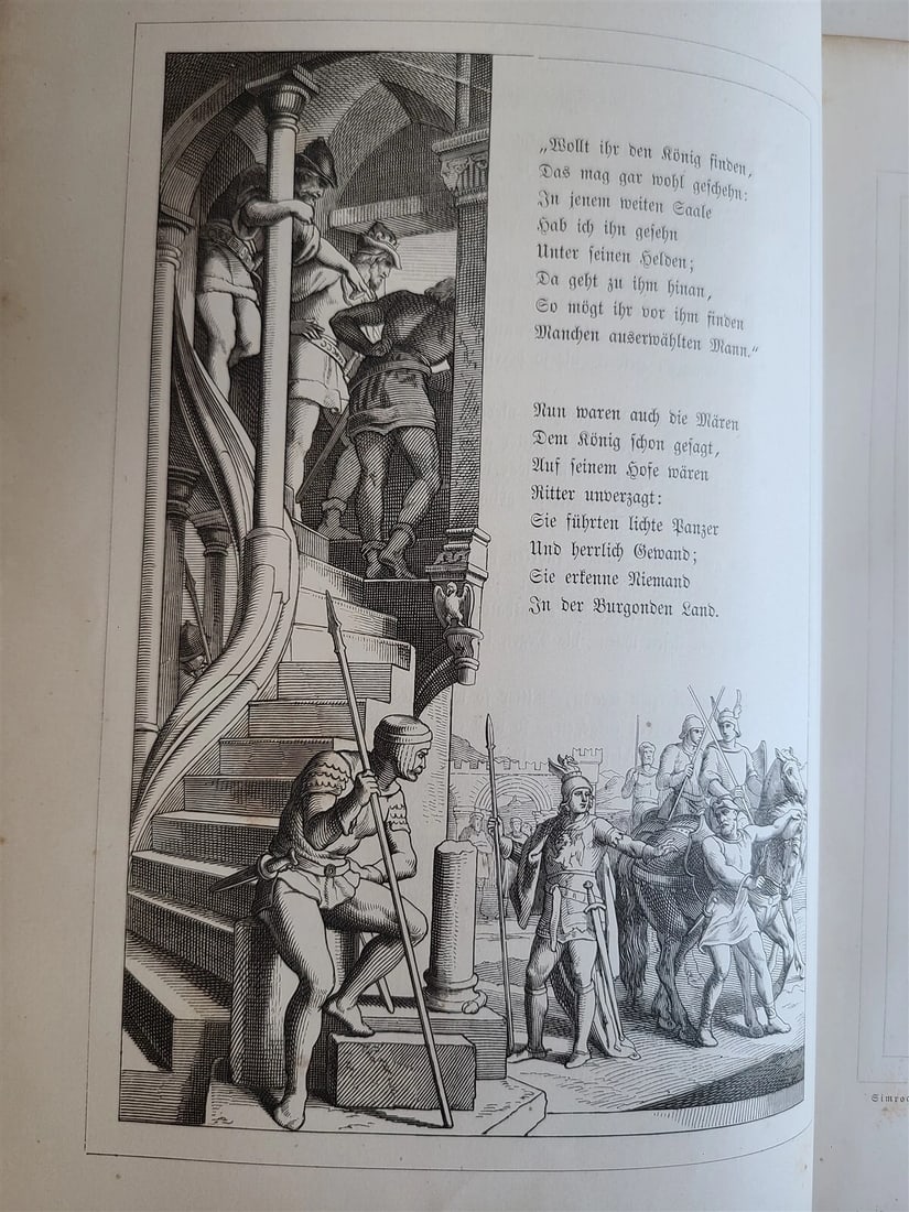 1867 SONG of NIBELUNGS antique STUNNING BINDING ILLUSTRATIONS Der Nibelungen Not - 8