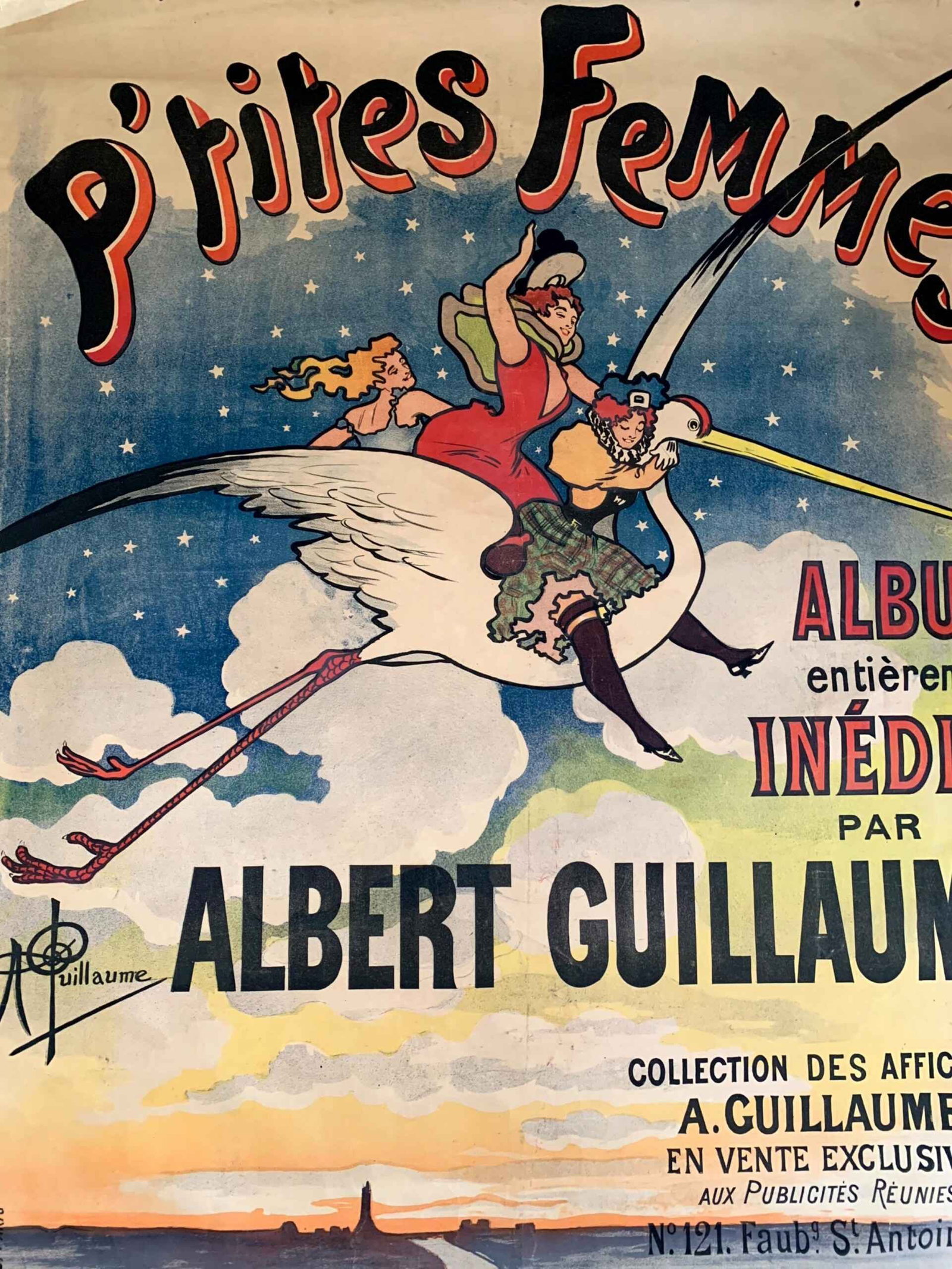 P'tites Femmes - Art by Albert Guillaume (1893) 38x49 French Promotional Poster - 6
