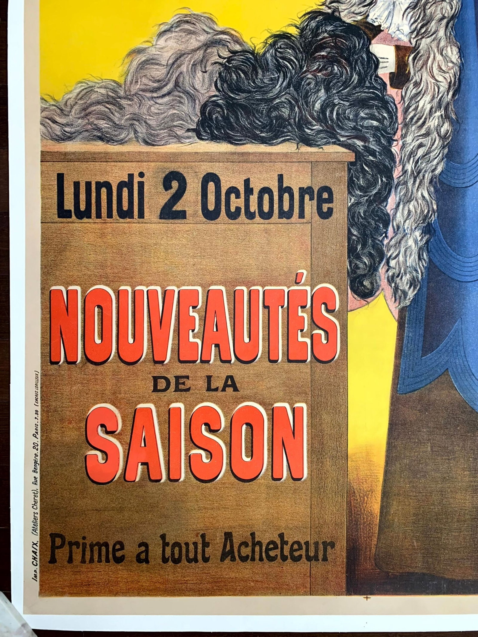 A La Place Cliche Saison - Art by Charles Tichon (1892) 41.25"X61.75" French Advertising Poster LB - 5
