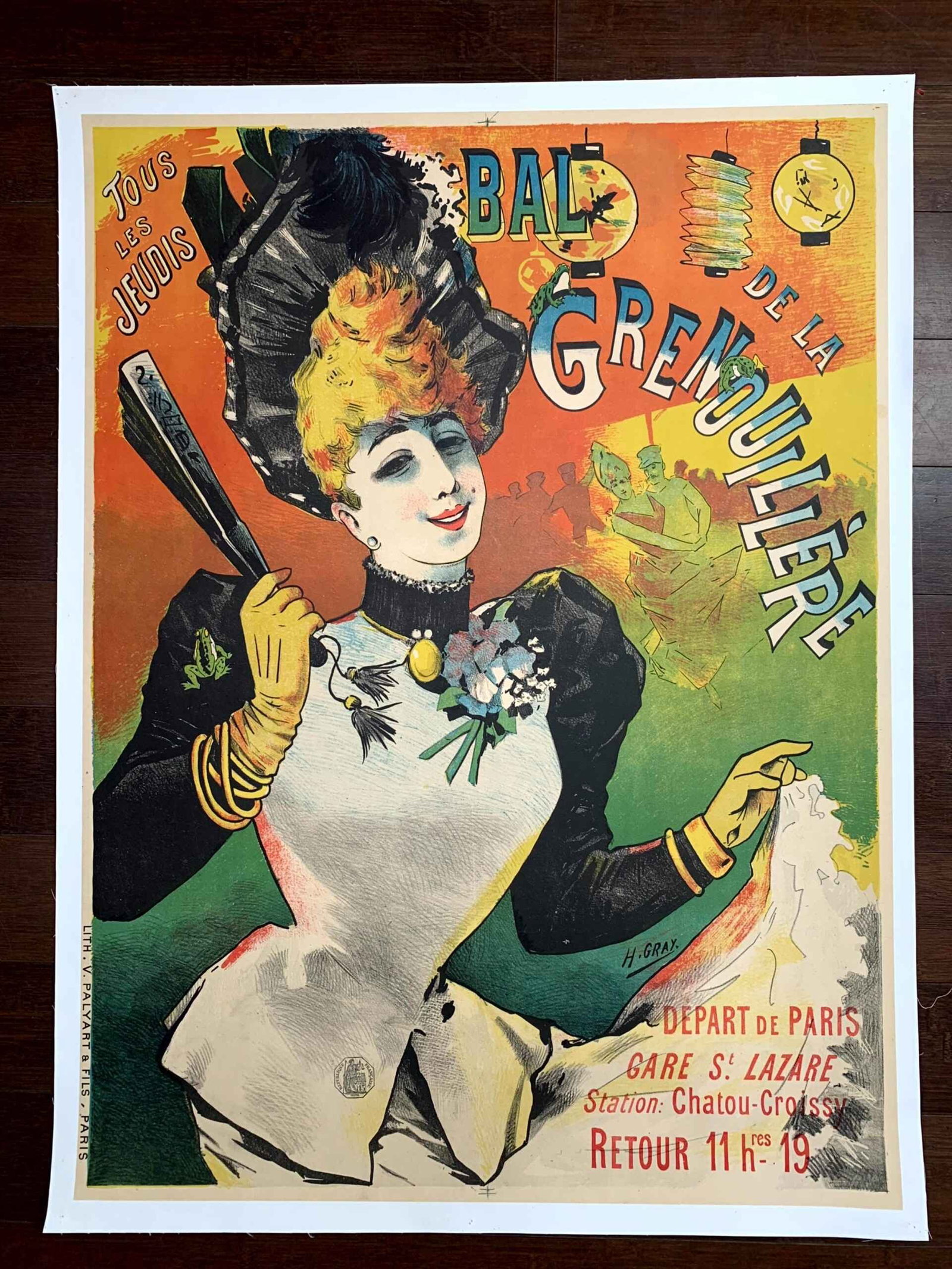 Bal De La Grenouillere - Art Henri Gray (1890) 24x32 French Dance Hall Poster LB (1 of 6)