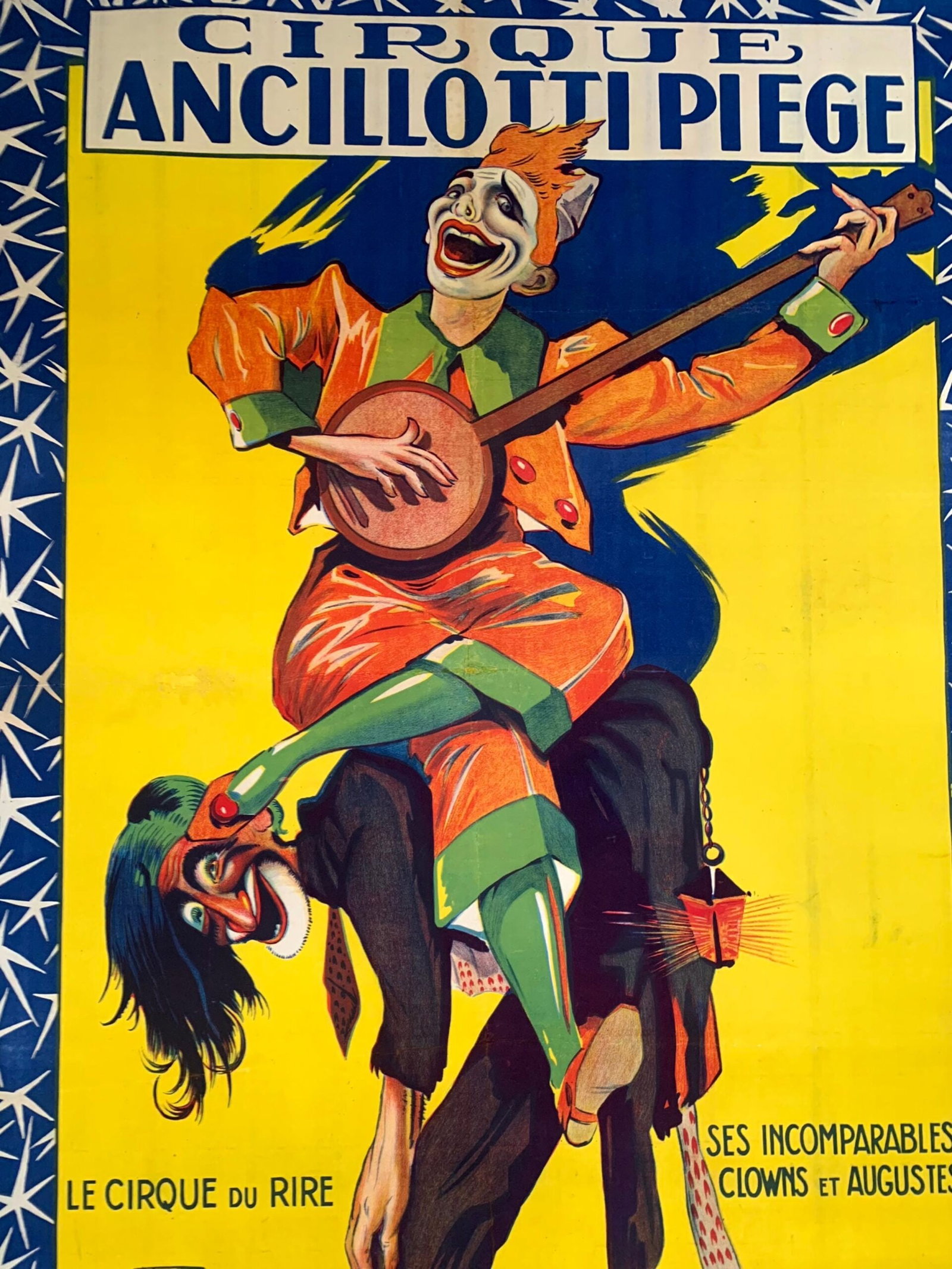Cirque Ancillotti Plege - Banjo 1 (1920) 45"x63.5" French Circus Poster LB - 4