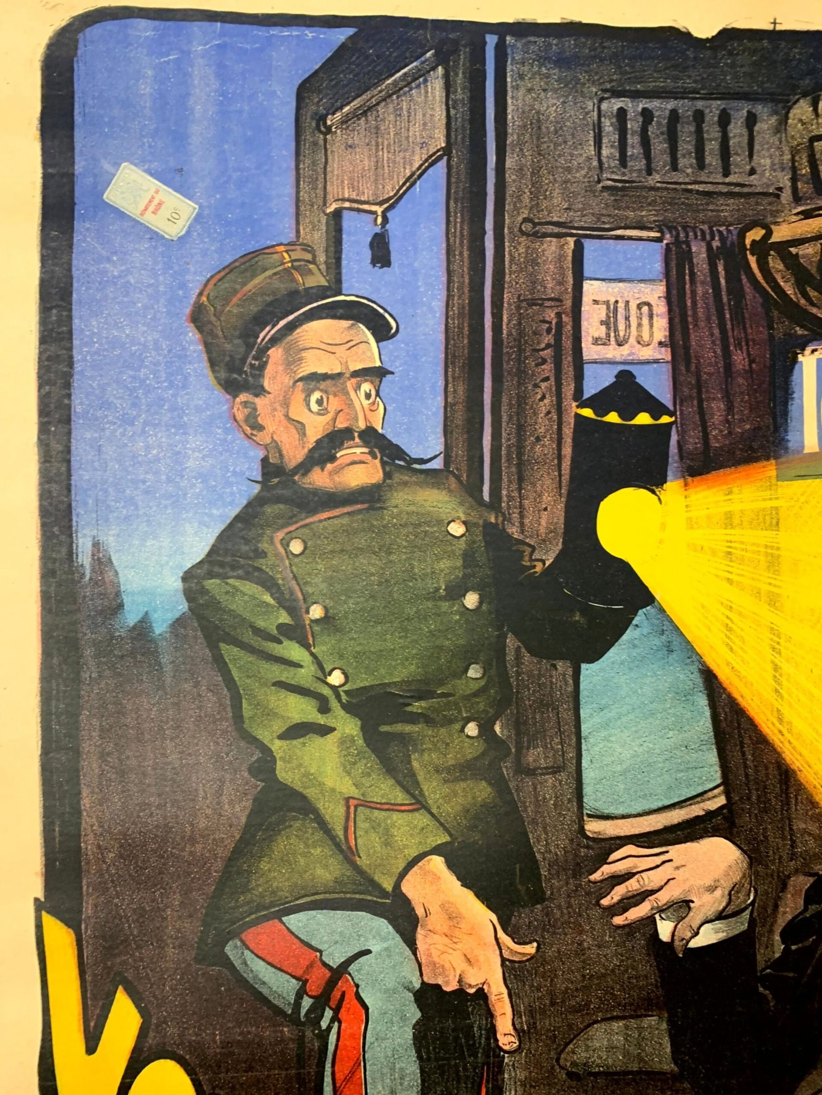 Rein a Declarer Tour - Art by Louis Galice (1910) 39"X54" French Theater Poster LB - 3