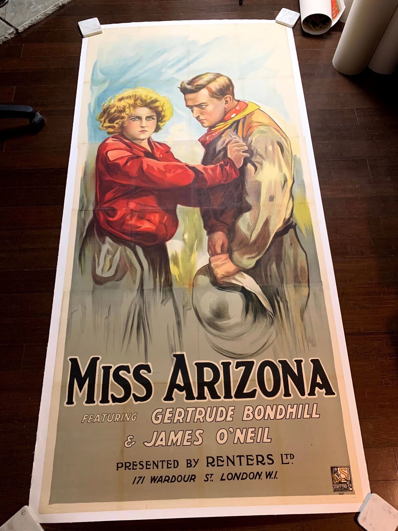 Miss Arizona - Rare Western (1919) UK Three Sheet Movie Poster LB: Title: Miss Arizona - Rare Western (1919) UK Three Sheet Movie Poster LB Description: Miss Arizona - Rare Western (1919) UK Three Sheet Movie Poster LB Weight: 5 Reserve: $750.00 Shipping: