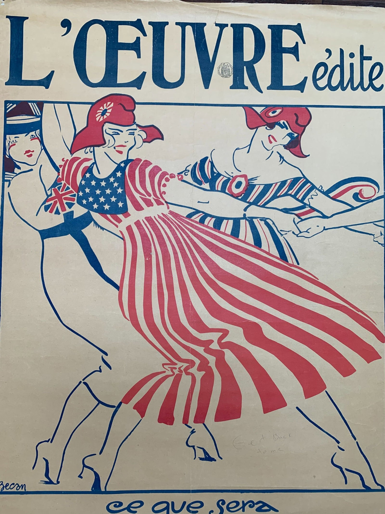 L'Oeuvre La Grand Prix - Art by Bernard Becan (1919) 31x46 French Lithograph Poster LB - 6