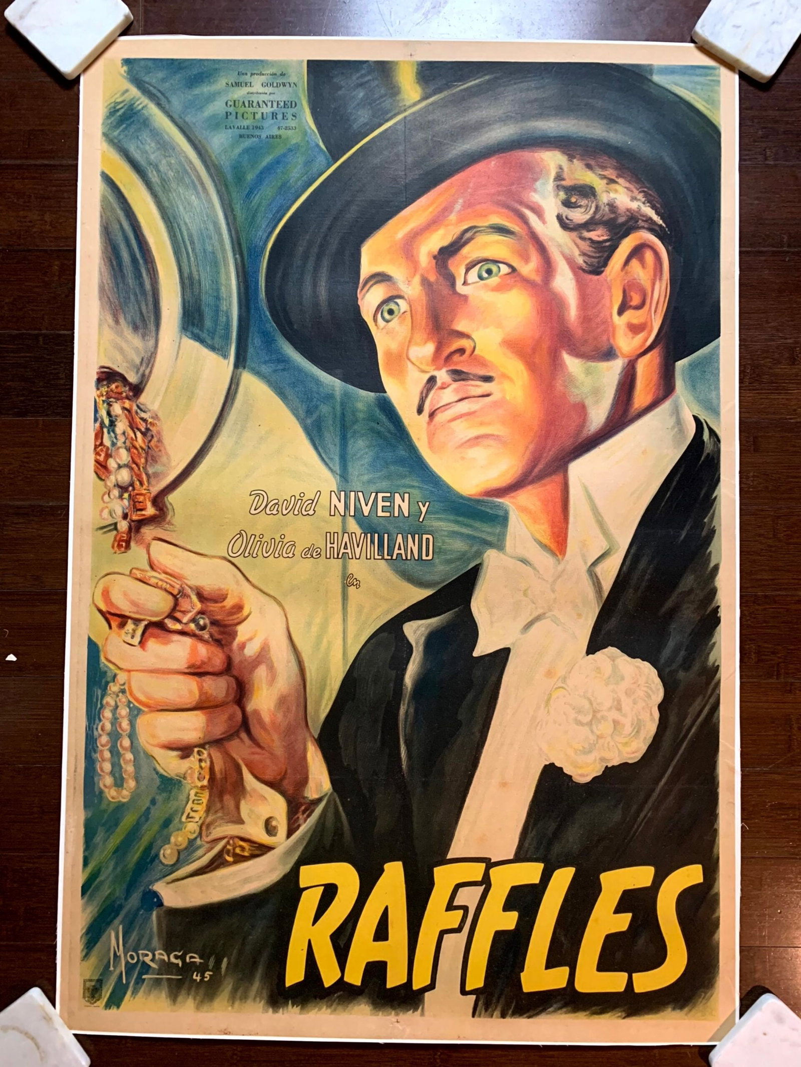 Raffles - Art by Moraga (1939) 29"X43" Argentinian Movie Poster LB (1 of 6)