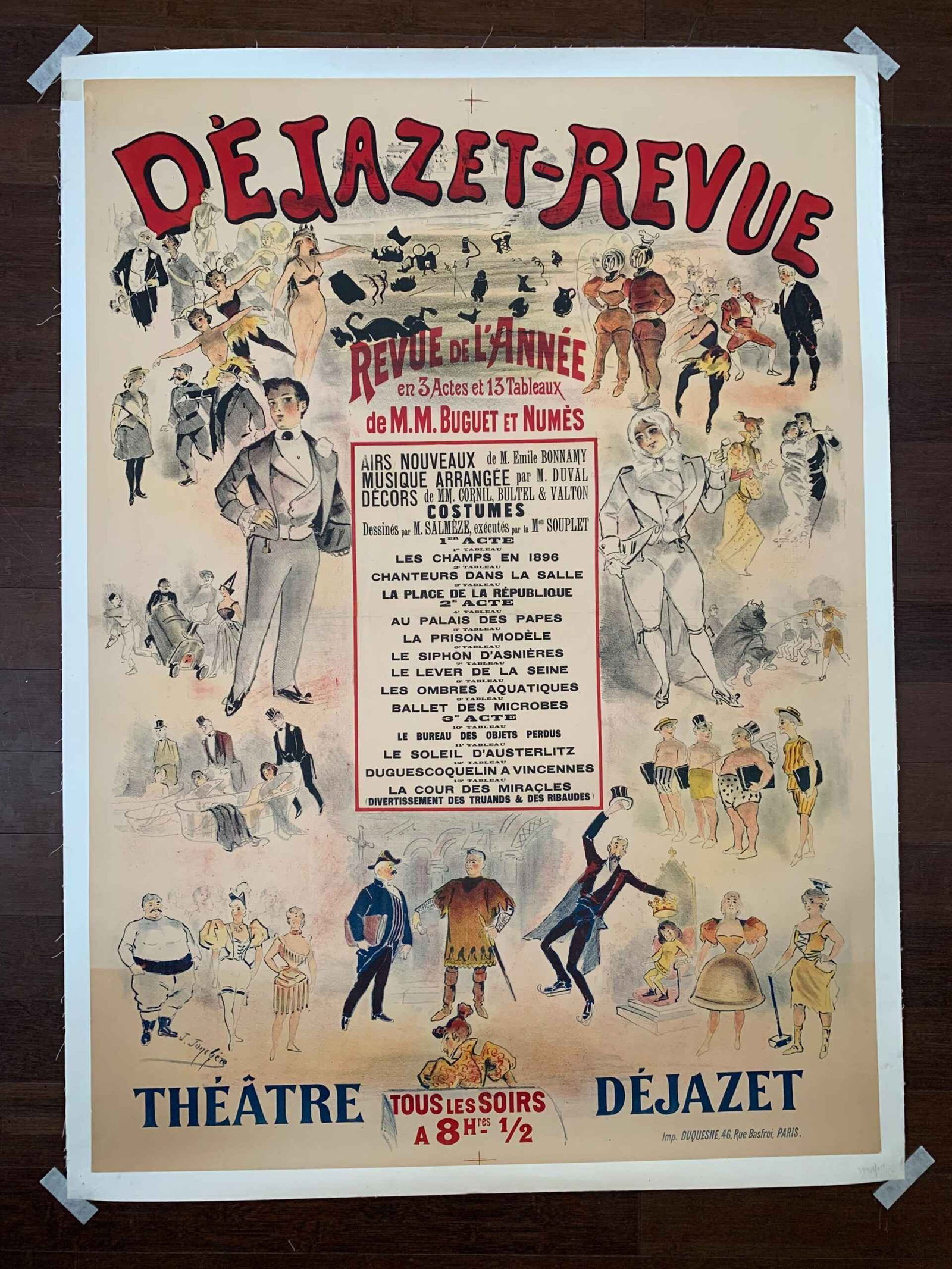 Dejazet-Revue - Art Jules Jonchere (1900) 36.5x50.5 French Theater/Circus Poster LB (1 of 6)