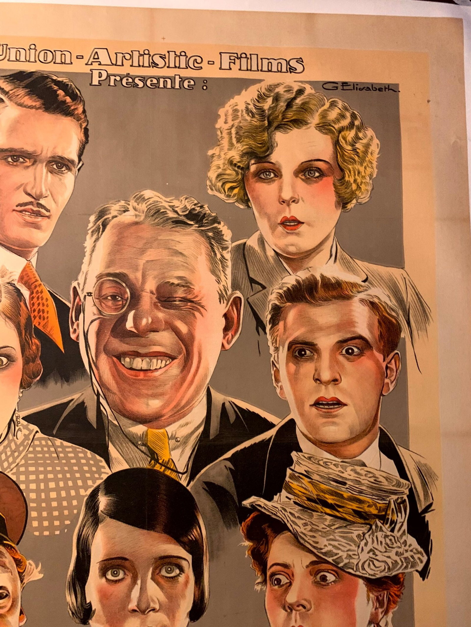Train Fantome aka Ghost Train - Rare Early Horror - Art Georges Elisabeth (1927) 47.5" x 60.5" - 5
