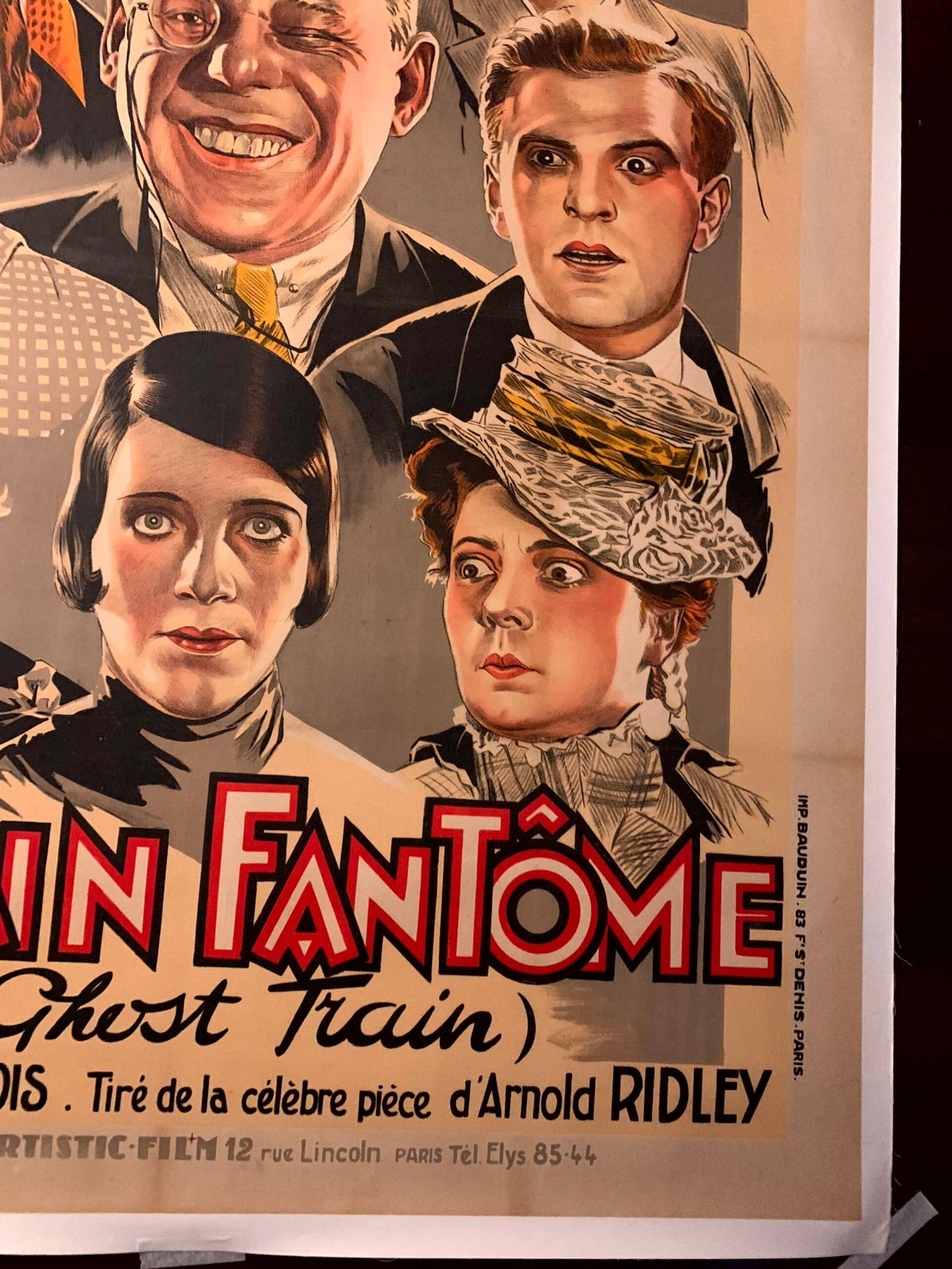 Train Fantome aka Ghost Train - Rare Early Horror - Art Georges Elisabeth (1927) 47.5" x 60.5" - 6