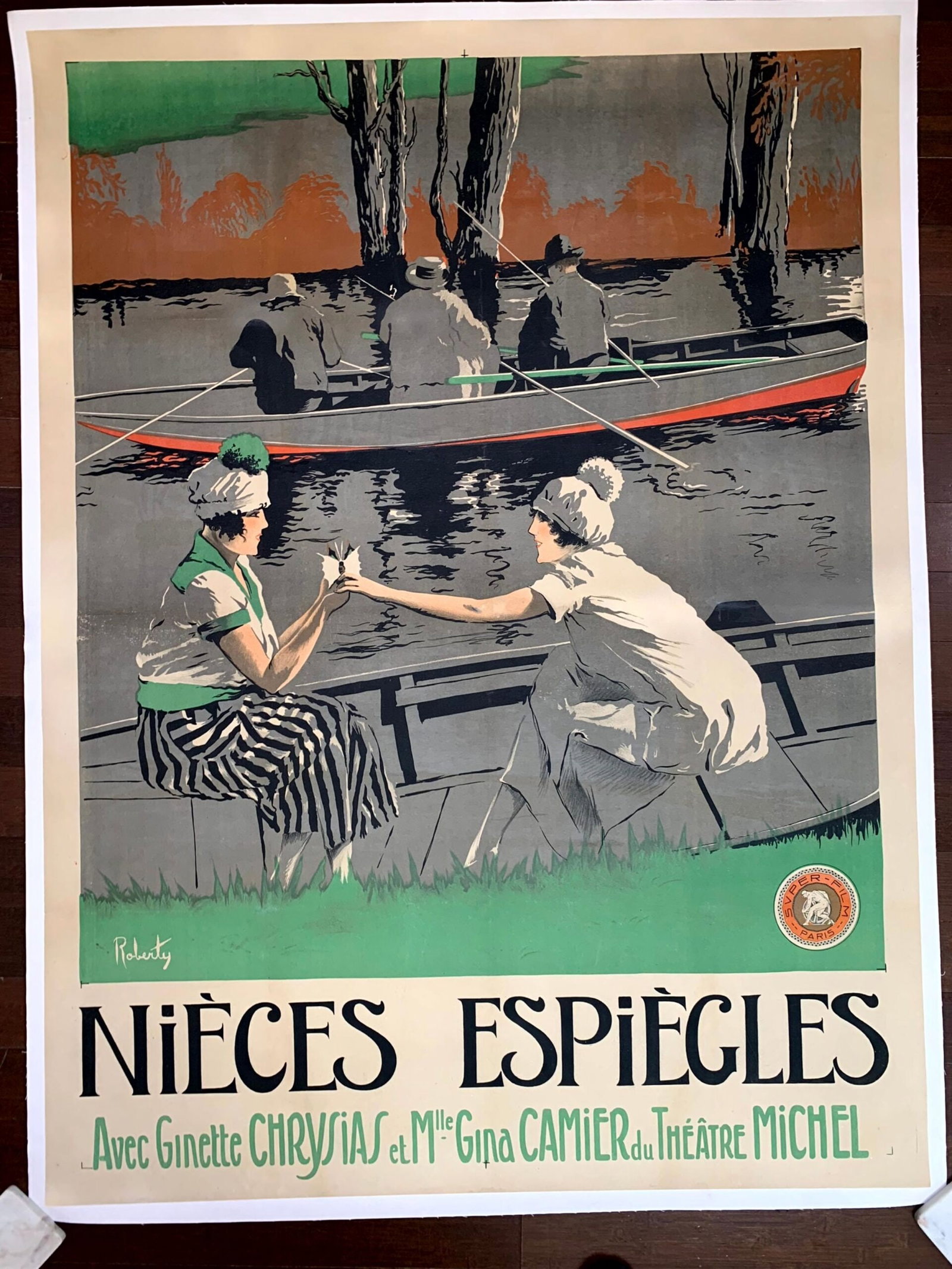 Nieces Espiegles - Art by Roberty - Rare (1912) 47"X63" French Movie Poster LB: Title: Nieces Espiegles - Art by Roberty - Rare (1912) 47"X63" French Movie Poster LB Description: Nieces Espiegles - Art by Roberty - Rare (1912) 47"X63" French Movie Poster LB Weight: 4 Reserve: $69