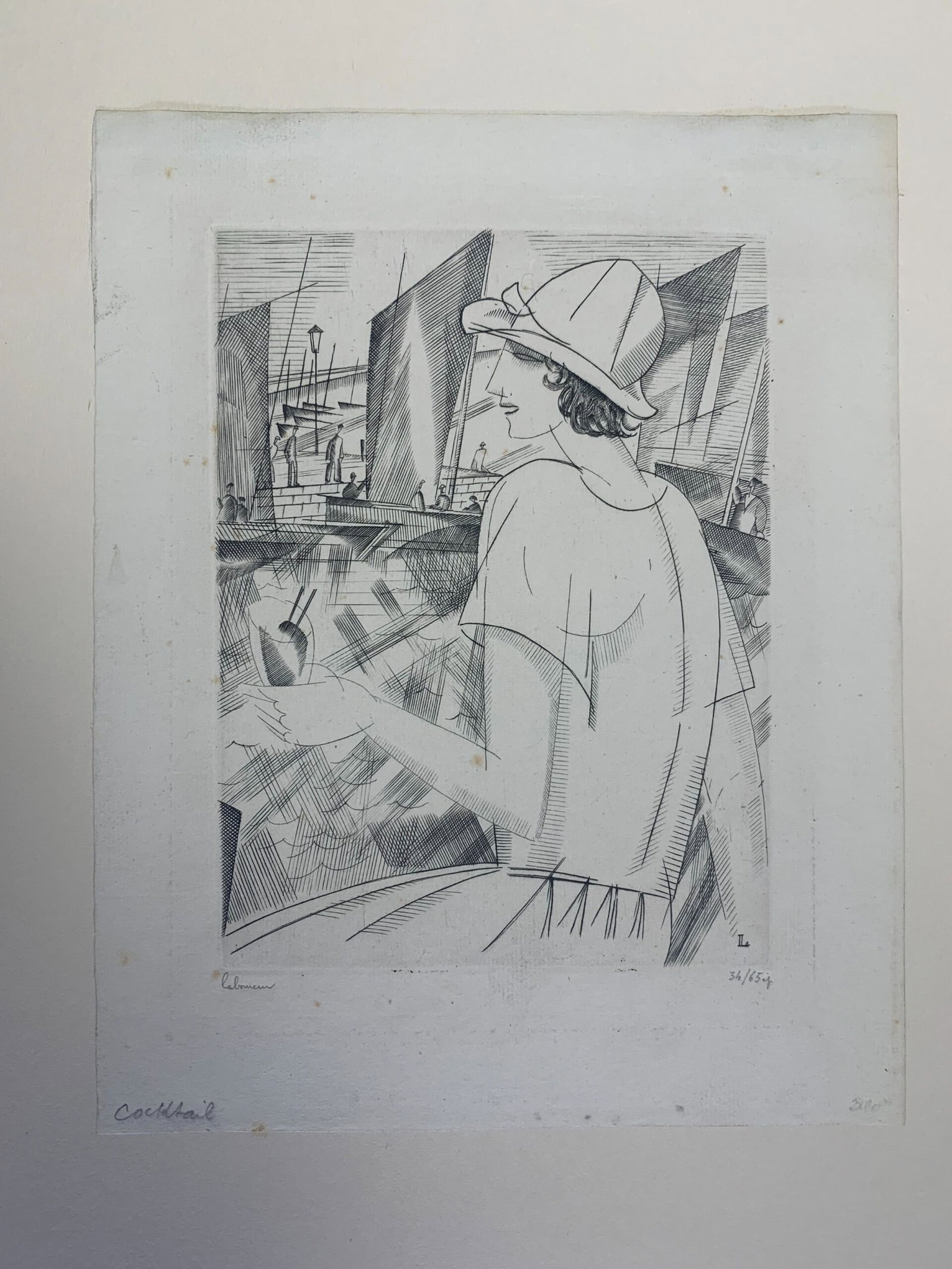 Cocktail - Art by Jean-Emile Laboureur (1919) 7x8.75 French Cubism Artwork #34/65 Pencil Signed: Title: Cocktail - Art by Jean-Emile Laboureur (1919) 7x8.75 French Cubism Artwork #34/65 Pencil Signed Description: Cocktail - Art by Jean-Emile Laboureur (1919) 7x8.75 French Cubism Artwork #34/65 Pe