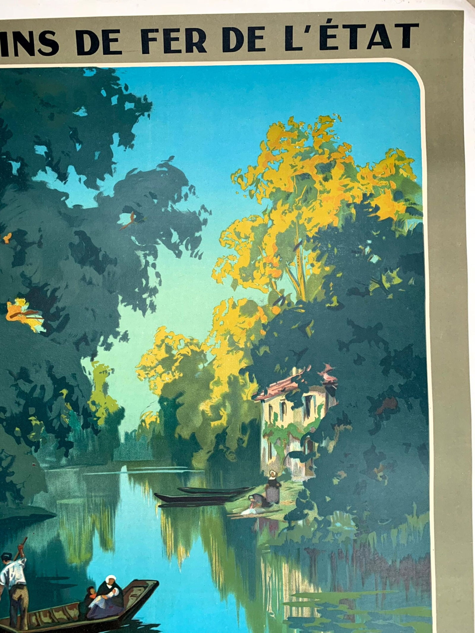 Chemin de Fer - Le Marais - Art by Alo (1920) 29"X41.25" French Travel Poster LB - 3
