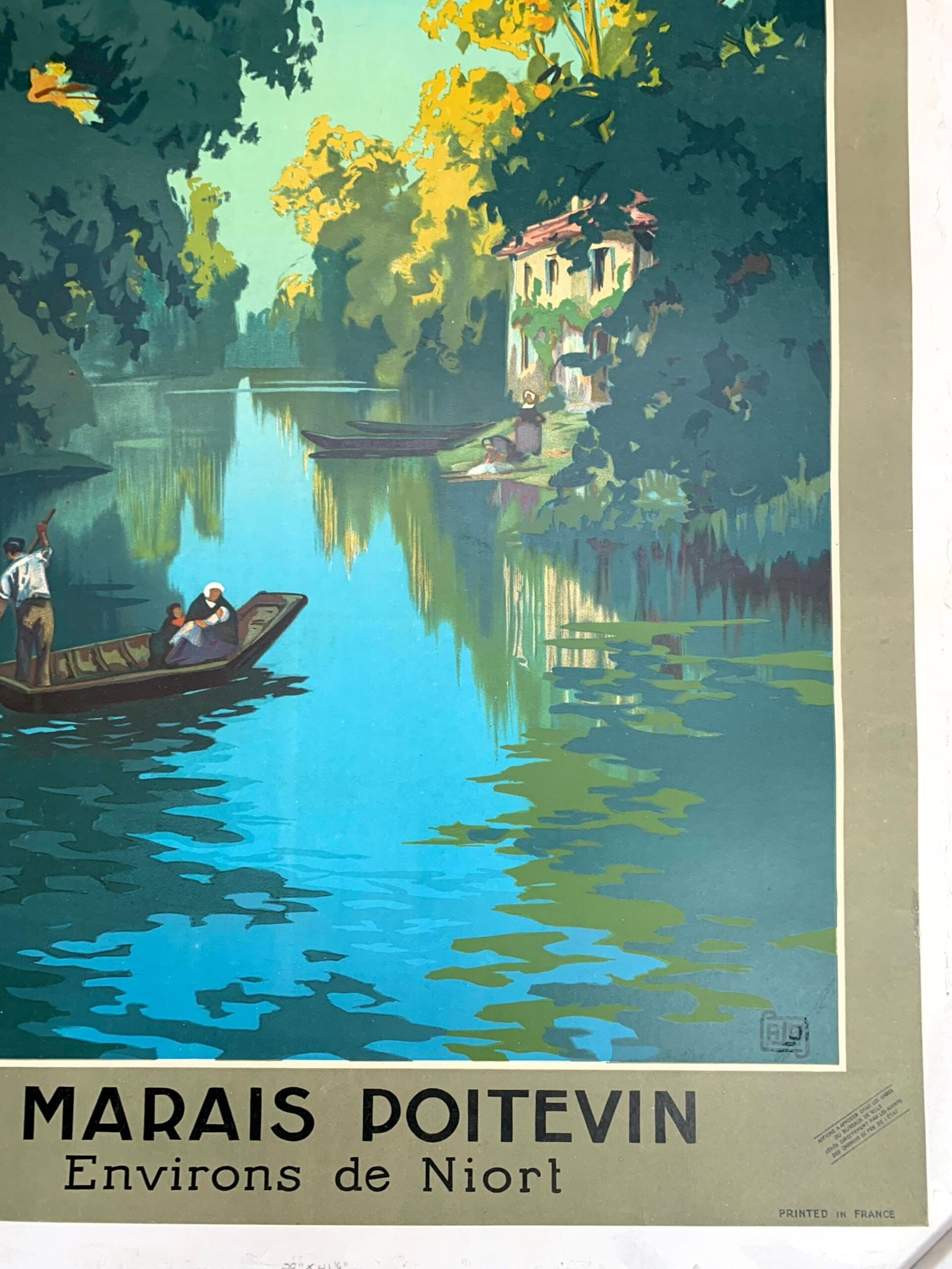 Chemin de Fer - Le Marais - Art by Alo (1920) 29"X41.25" French Travel Poster LB - 4