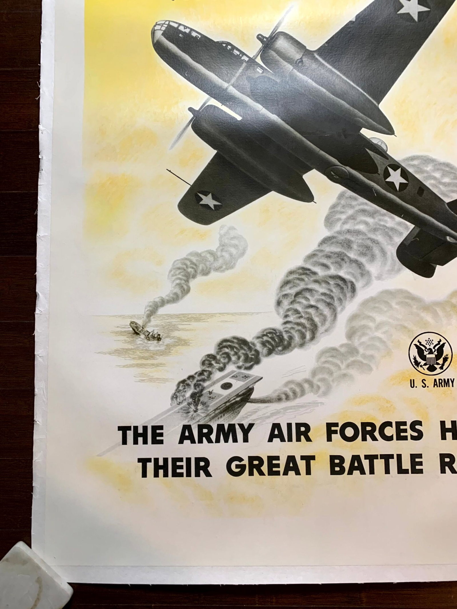 Mitchell's Hit Hard (1945) 31.25"X42.5" US WWII Poster LB - 3