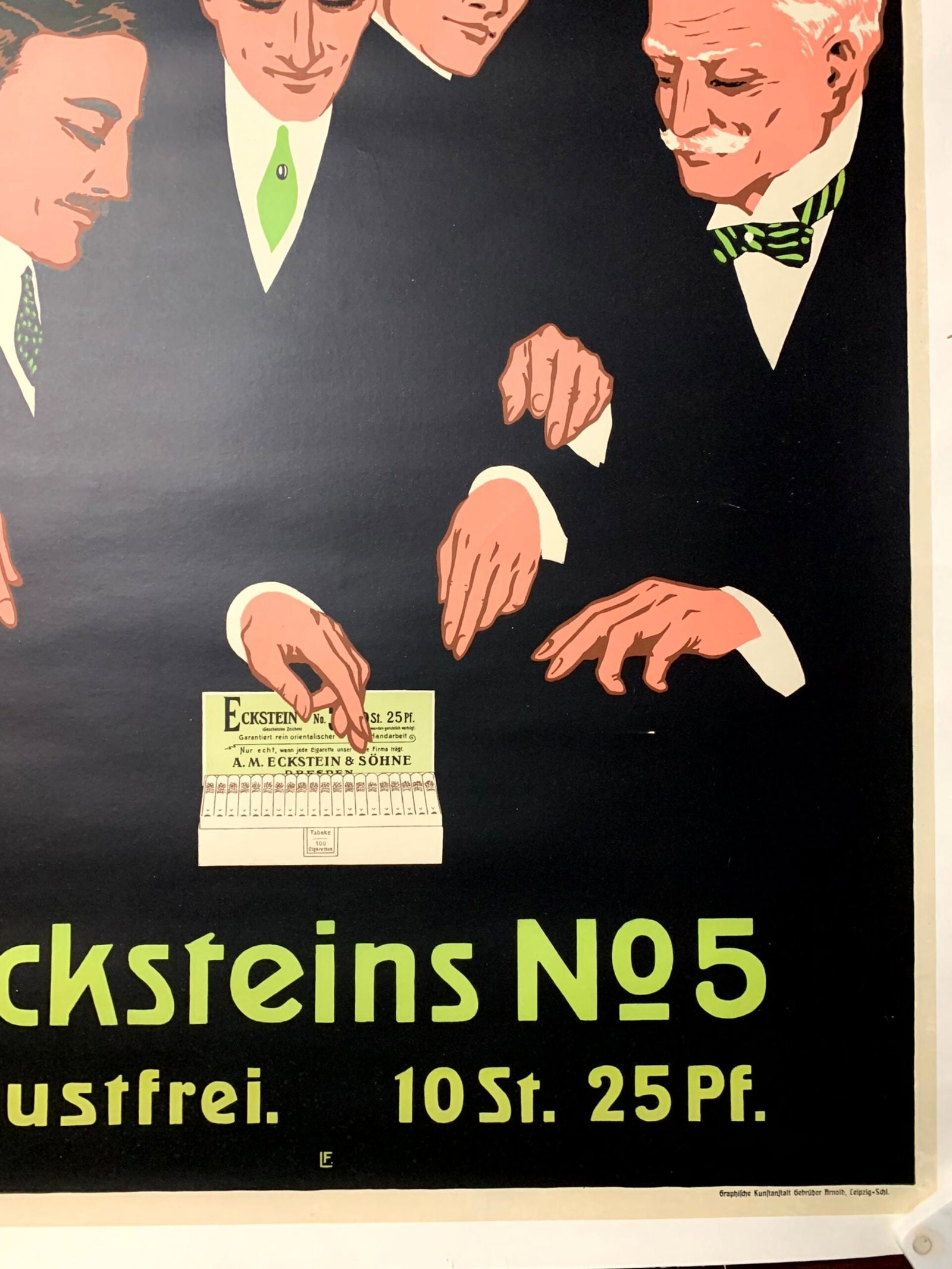 Eckstein No.5 Cigarettes (1922) 35"X48" German Advertising Poster LB - 3