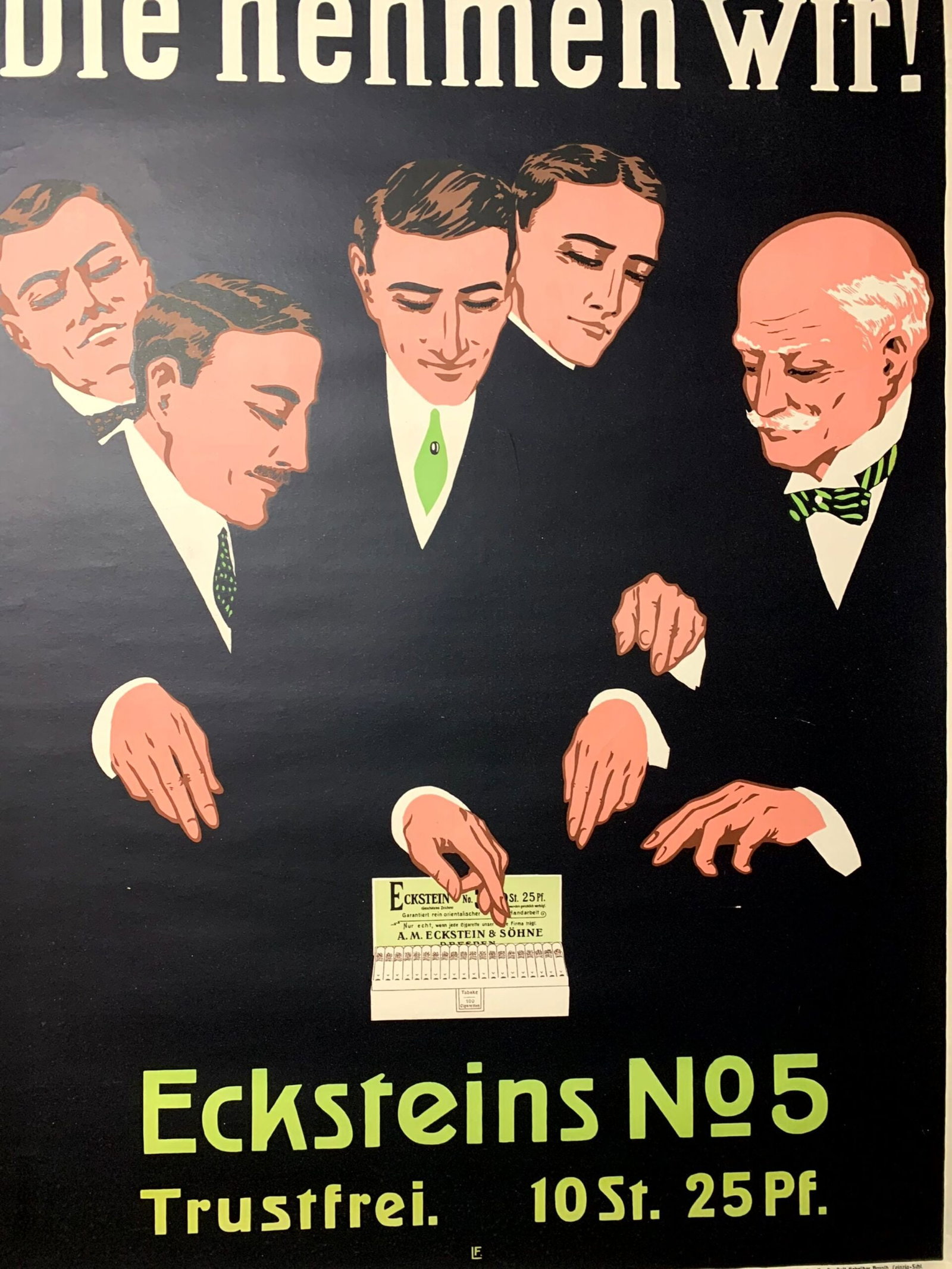 Eckstein No.5 Cigarettes (1922) 35"X48" German Advertising Poster LB - 4