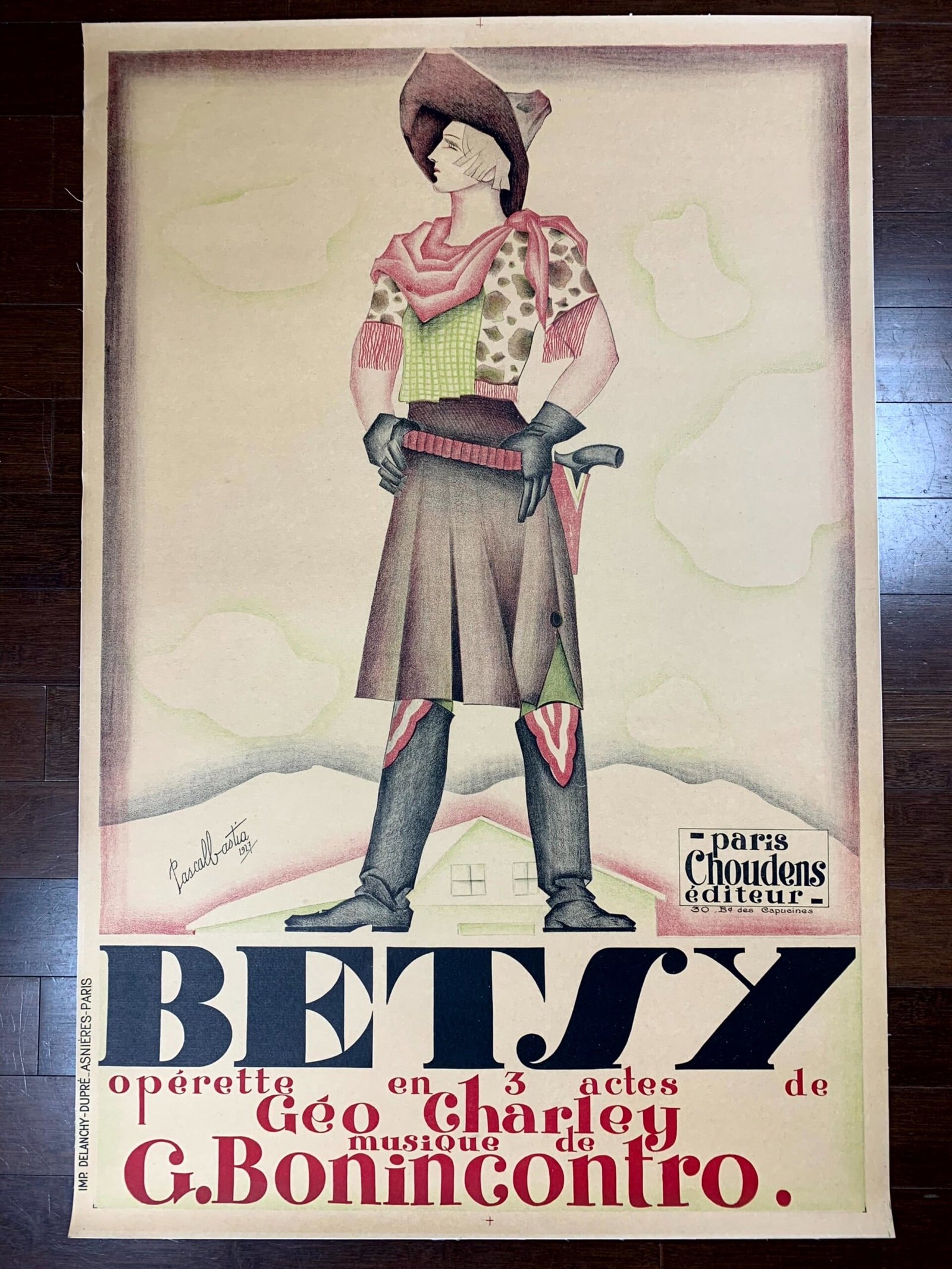 Betsy - Art By Pascal Bastia (1927) 31.25x47.25 French Theater Poster LB: Title: Betsy - Art By Pascal Bastia (1927) 31.25x47.25 French Theater Poster LB Description: Betsy - Art By Pascal Bastia (1927) 31.25x47.25 French Theater Poster LB Weight: 4 Reserve: $565.00 Shippin