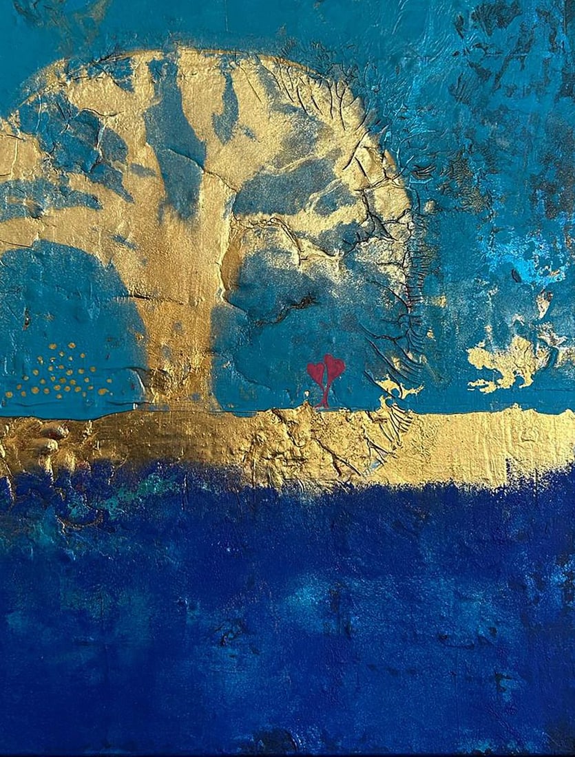 Acrylic painting The Roots of the Golden Tree Olga Melezhik - 7